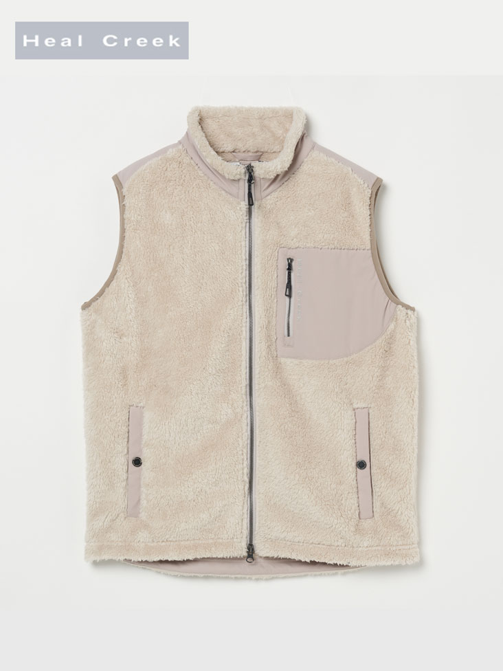 Heal Creek（ヒールクリーク）両面シャギーボアフルジップベスト