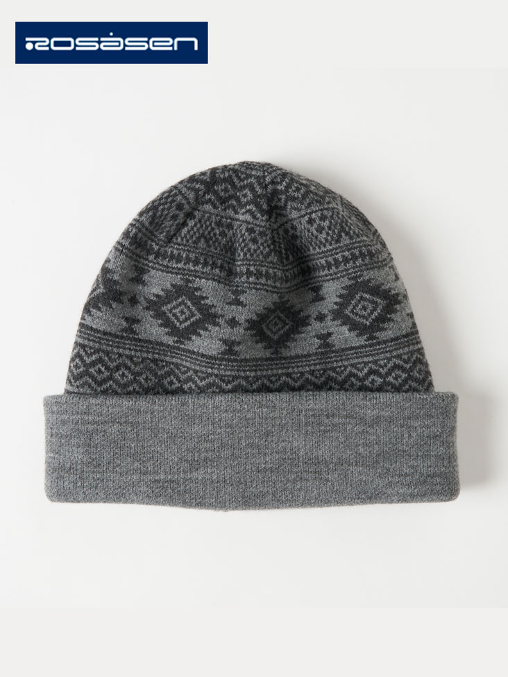 Rosasen（ロサーセン）リバーシブル オルテガ柄 ニットワッチ