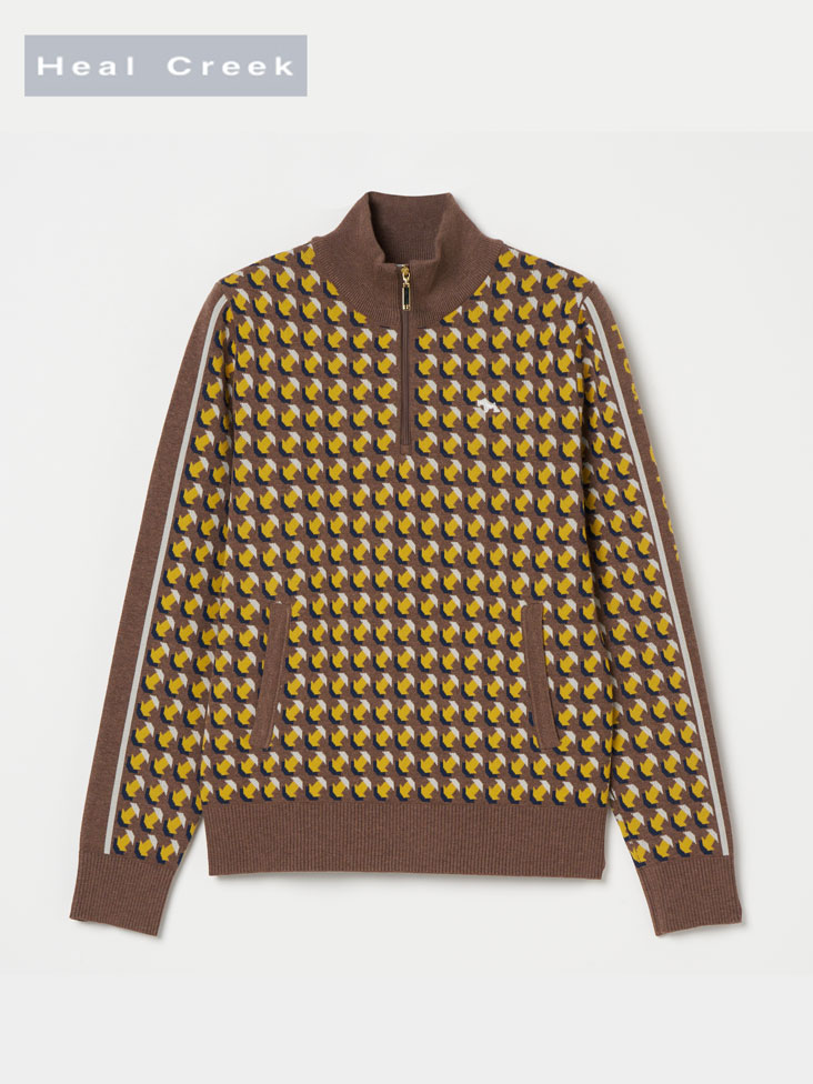 Heal Creek（ヒールクリーク）バルセロナジャカードハーフジップアップニット