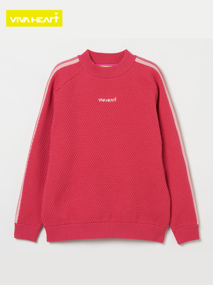 VIVA HEART（ビバハート）裏地付き 配色ライン ニットプルオーバー