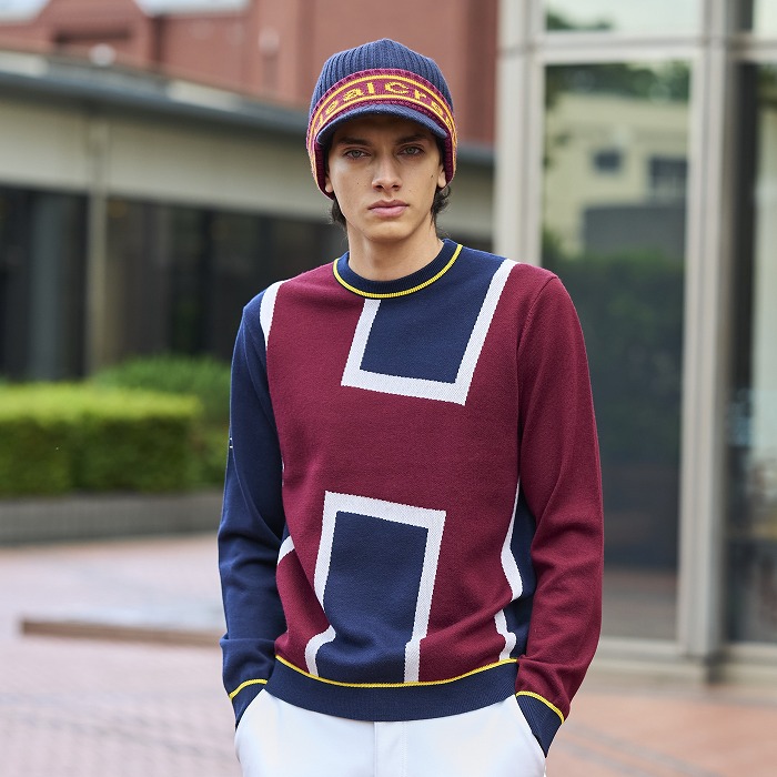 ネイビー×レッド