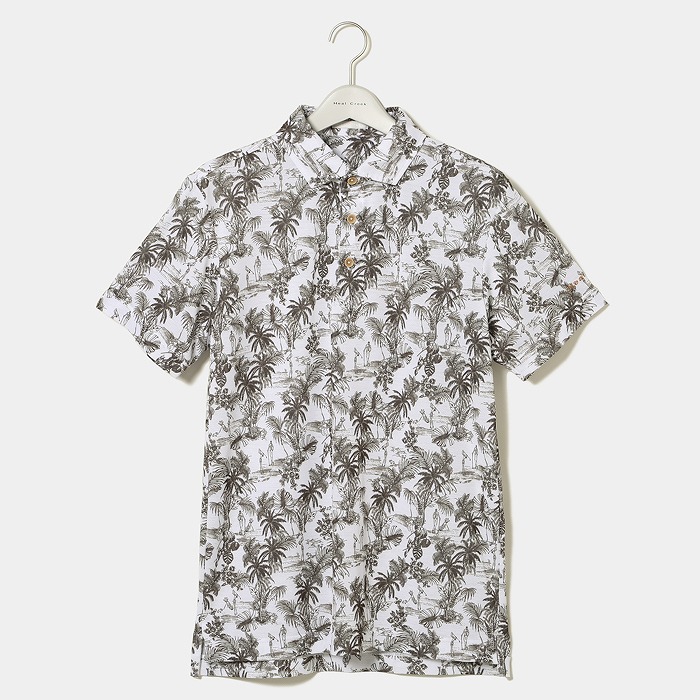 Heal Creek（ヒールクリーク）DRYカノコパームツリープリント 半袖シャツ