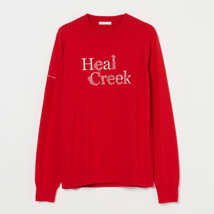 Heal Creek（ヒールクリーク）綿カシミヤクルーネック長袖ニット