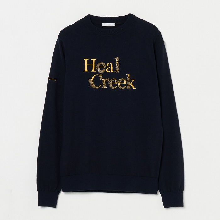 Heal Creek（ヒールクリーク）綿カシミヤクルーネック長袖ニット