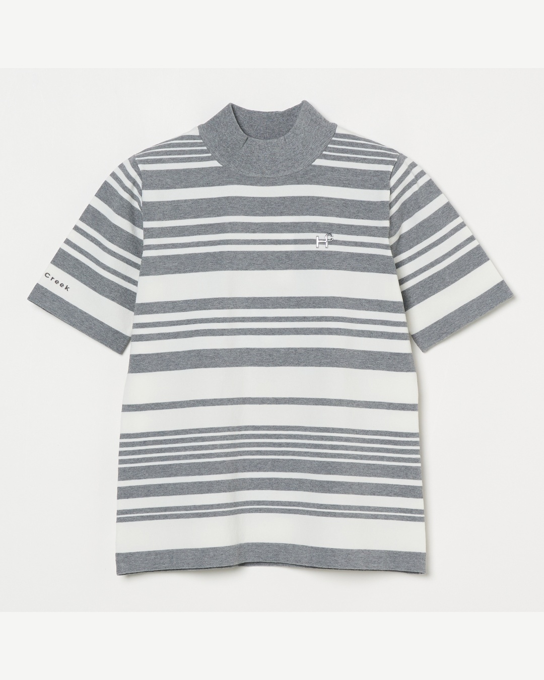 Heal Creek（ヒールクリーク）アームカバー付きランダムボーダーポロニット