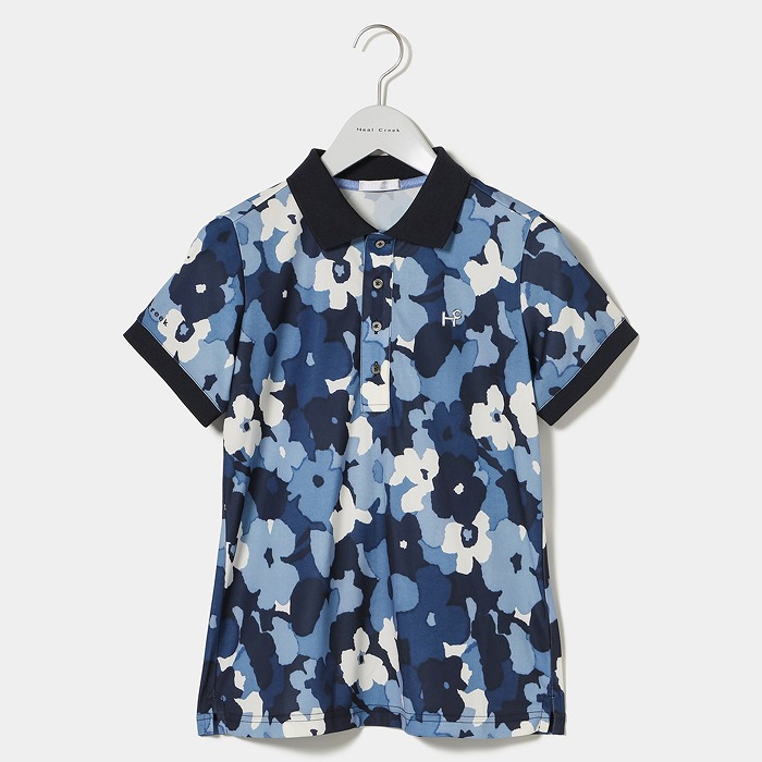 Heal Creek（ヒールクリーク）ハイツイストスムース フラワーPT  半袖ポロシャツ