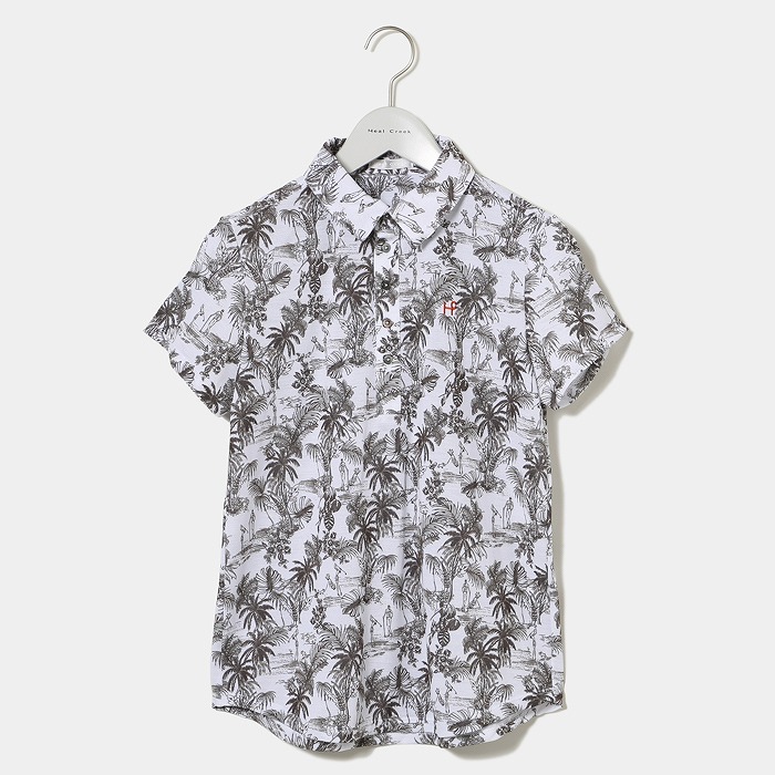Heal Creek（ヒールクリーク）DRYカノコパームツリープリント 半袖シャツ
