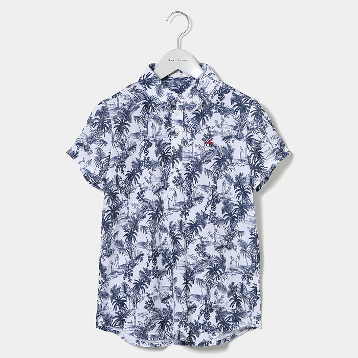 Heal Creek（ヒールクリーク）DRYカノコパームツリープリント 半袖シャツ
