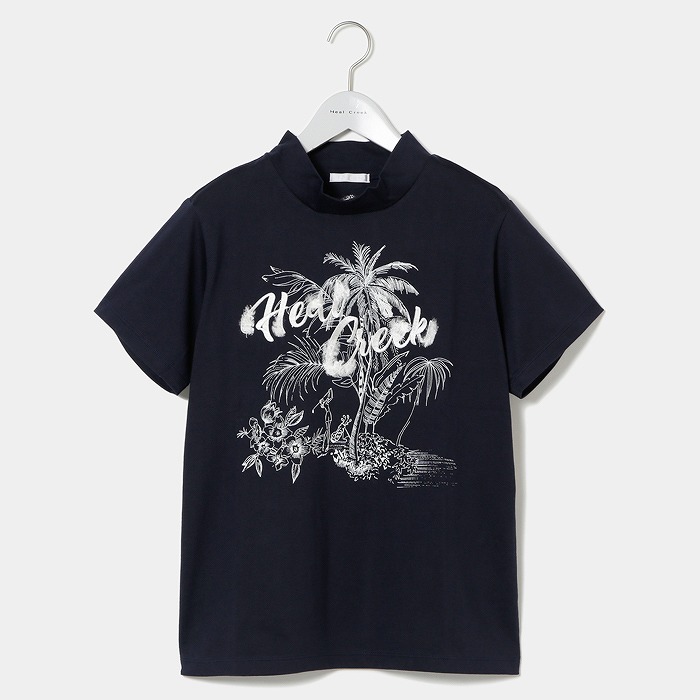 Heal Creek（ヒールクリーク）パームツリーPT+ロゴ刺繍 半袖ハイネック