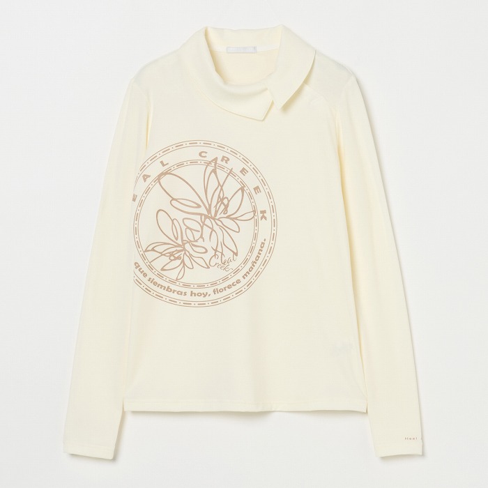 Heal Creek（ヒールクリーク）フラワーサークル柄ロールネック長袖シャツ