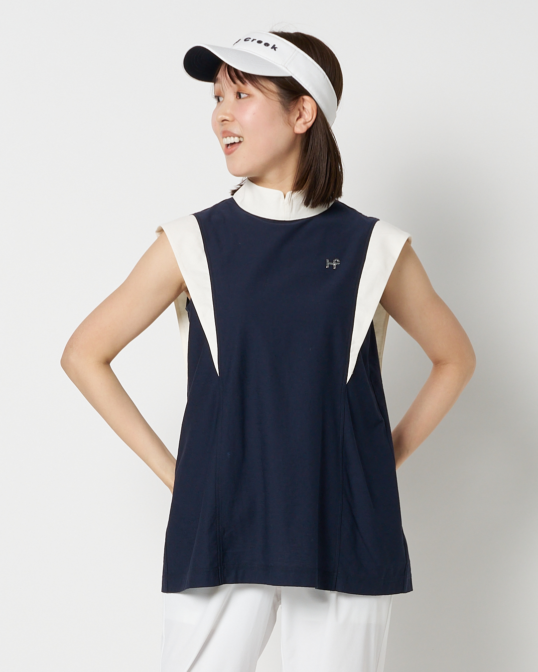 Heal Creek（ヒールクリーク）フロートジャージーバイカラーノースリーブシャツ