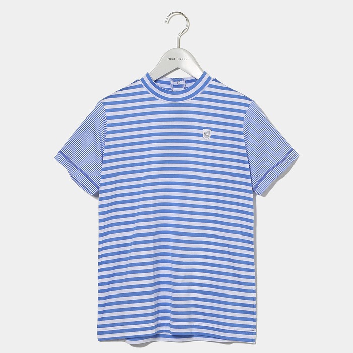 Heal Creek（ヒールクリーク）60/2シルケット天竺ボーダー半袖シャツ