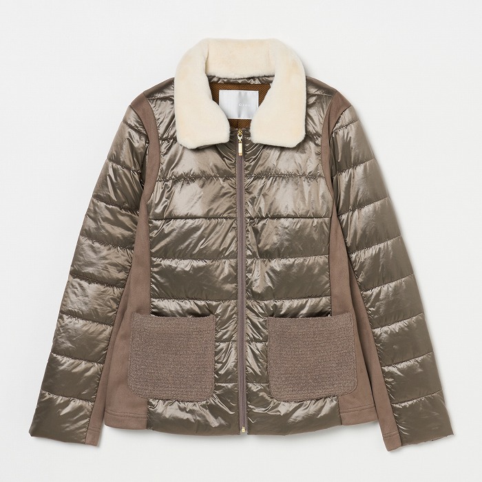 Heal Creek（ヒールクリーク）シャンブレータフタ×リブニットコンビ中わたブルゾン