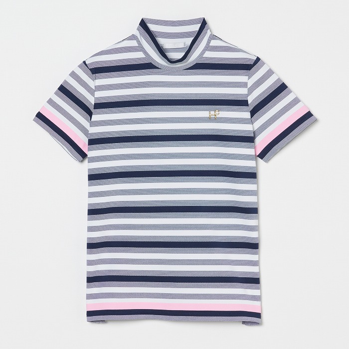 Heal Creek（ヒールクリーク）ベア鹿の子ボーダー半袖モックネック