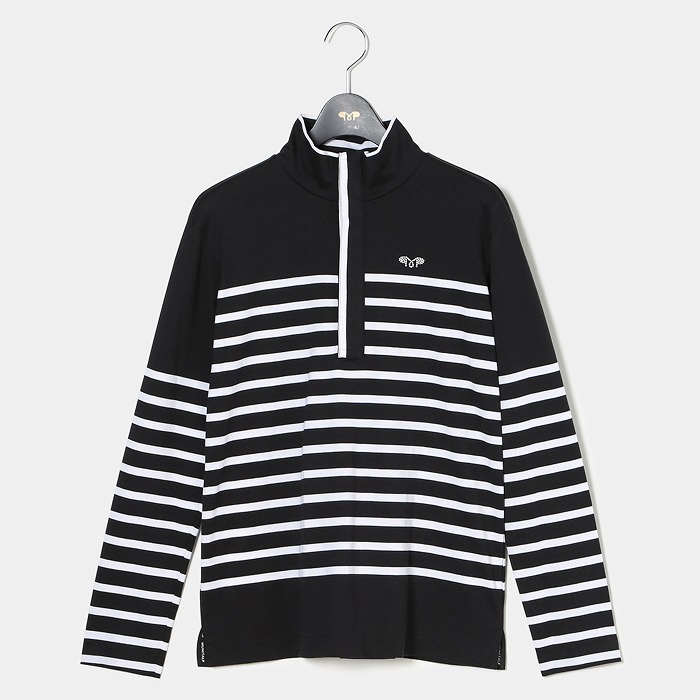 MUNITALP（ムニタルプ）60/2ハイゲージ天竺パネルボーダー長袖シャツ