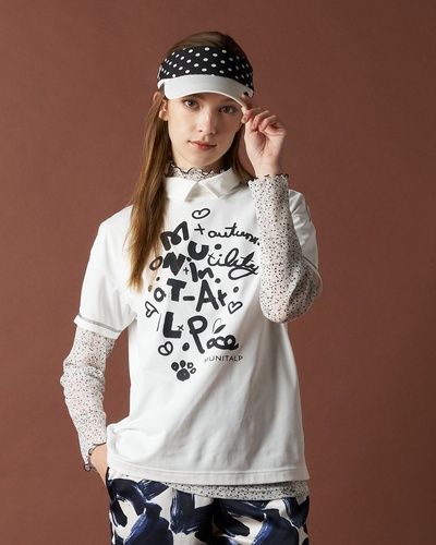 MUNITALP（ムニタルプ） Ecoblue ベア天竺 メッセージロゴ 半袖シャツ