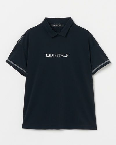 MUNITALP（ムニタルプ） Ecoblue ベア天竺 メッセージロゴ 半袖シャツ