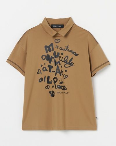 MUNITALP（ムニタルプ） Ecoblue ベア天竺 メッセージロゴ 半袖シャツ