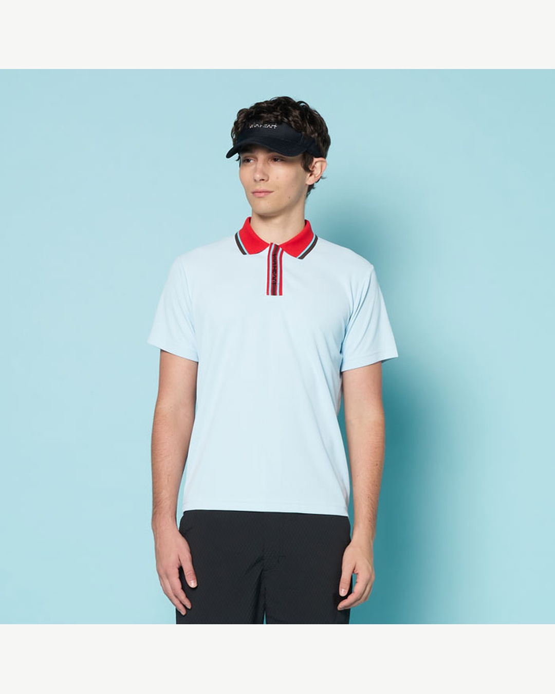 VIVA HEART（ビバハート）ラインデザイン半袖ポロシャツ