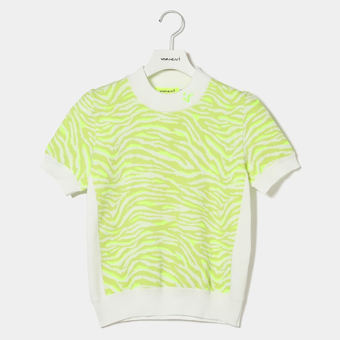 VIVA HEART（ビバハート）ゼブラ柄JQ半袖ニット