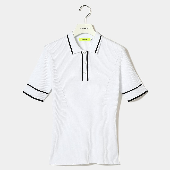 VIVA HEART（ビバハート）リブニット半袖ポロ
