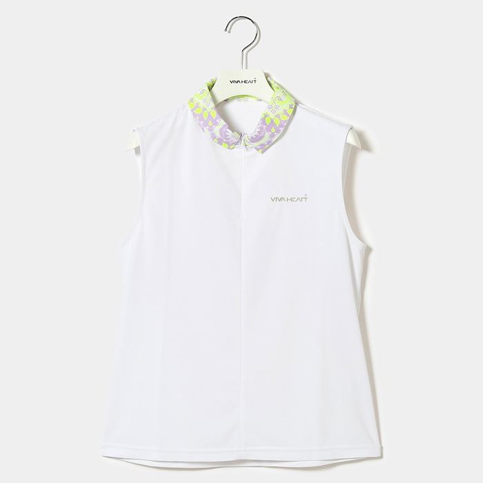 VIVA HEART（ビバハート）アイスタッチカノコ異素材襟ノースリーブシャツ