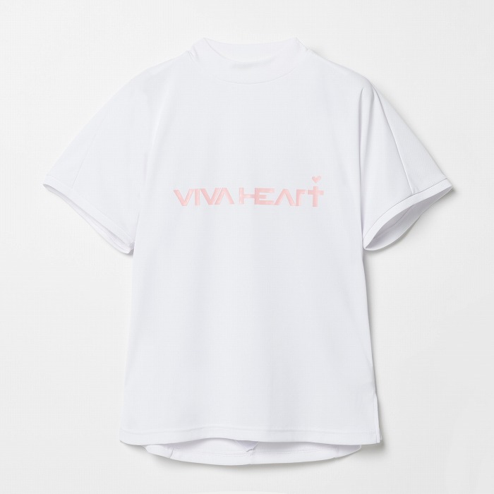 VIVA HEART（ビバハート）ハートバックダブルメッシュ半袖モックネック