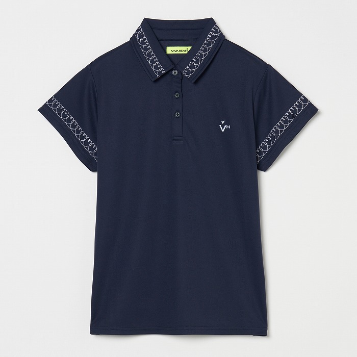 VIVA HEART（ビバハート）ハート刺繍カノコ半袖ポロ