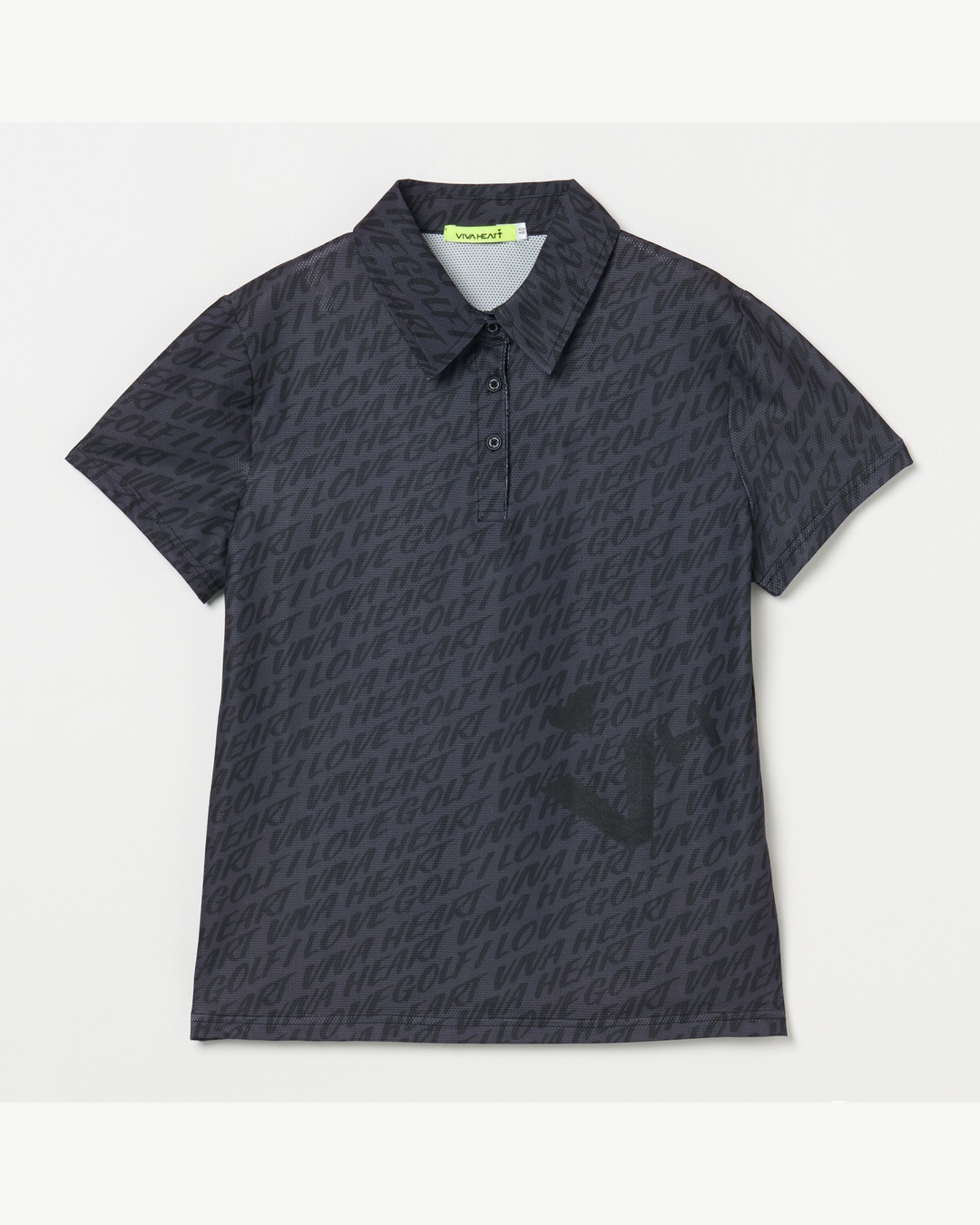 VIVA HEART（ビバハート）フラッシュロゴ総柄半袖ポロシャツ