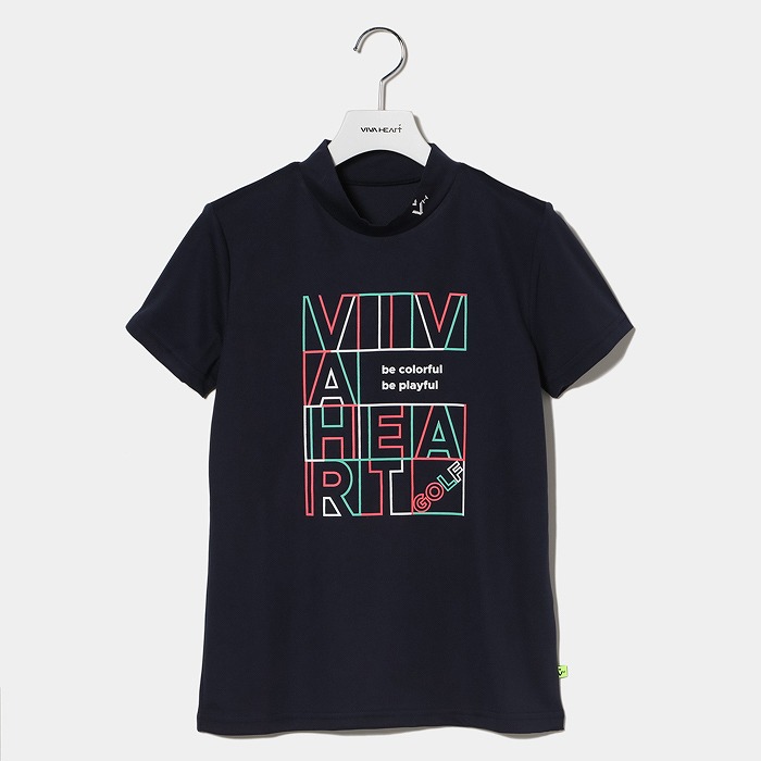 VIVAHEART（ビバハート）ラインボックスロゴ半袖モックネック