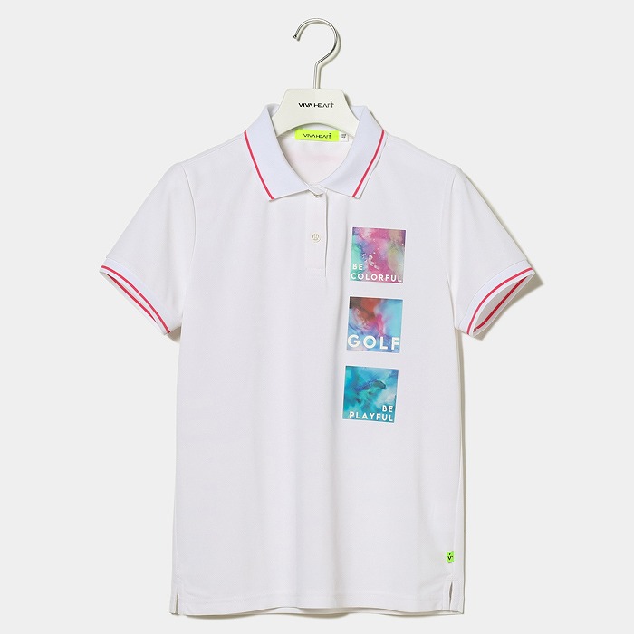 VIVAHEART（ビバハート）アルコールインクアートコラボ半袖ポロシャツ