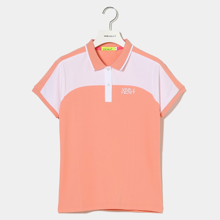 VIVA HEART（ビバハート）スポーティ切替え半袖ポロシャツ