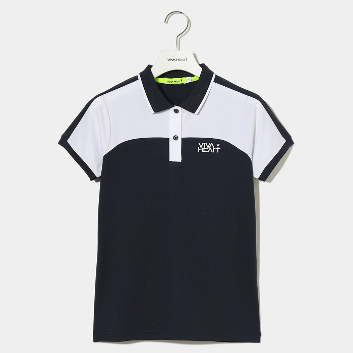 VIVA HEART（ビバハート）スポーティ切替え半袖ポロシャツ