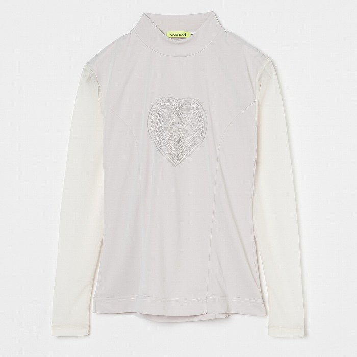 VIVA HEART（ビバハート）メッシュスリ－ブモックネックプルオーバー