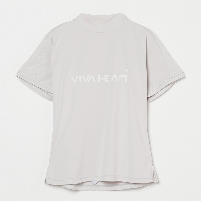VIVA HEART（ビバハート）ハートバックダブルメッシュ半袖モックネック