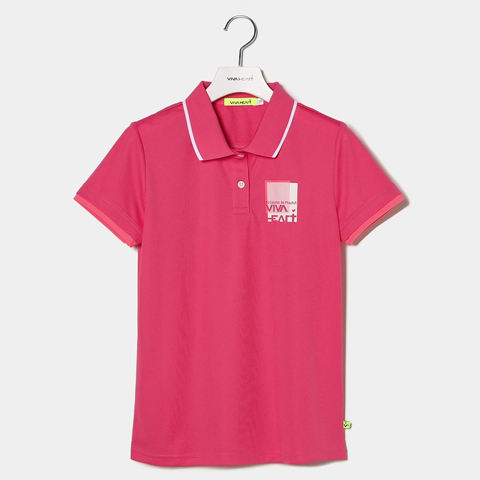 VIVAHEART（ビバハート）ボックスプリント半袖ポロシャツ