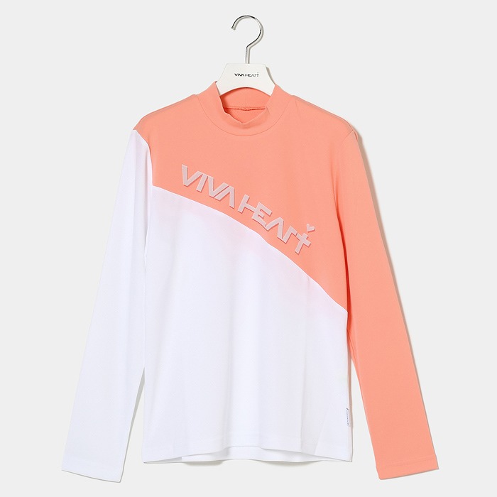 VIVA HEART（ビバハート）カラーブロック長袖モックネックシャツ