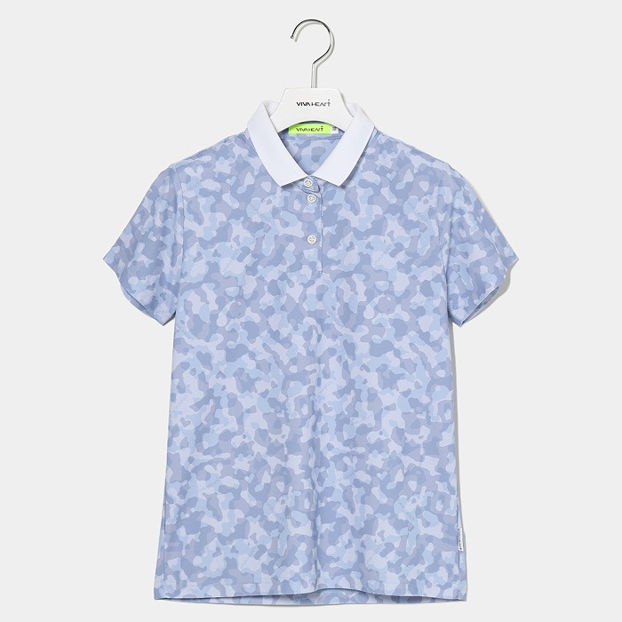 VIVA HEART（ビバハート）ペールプリント半袖ポロシャツ