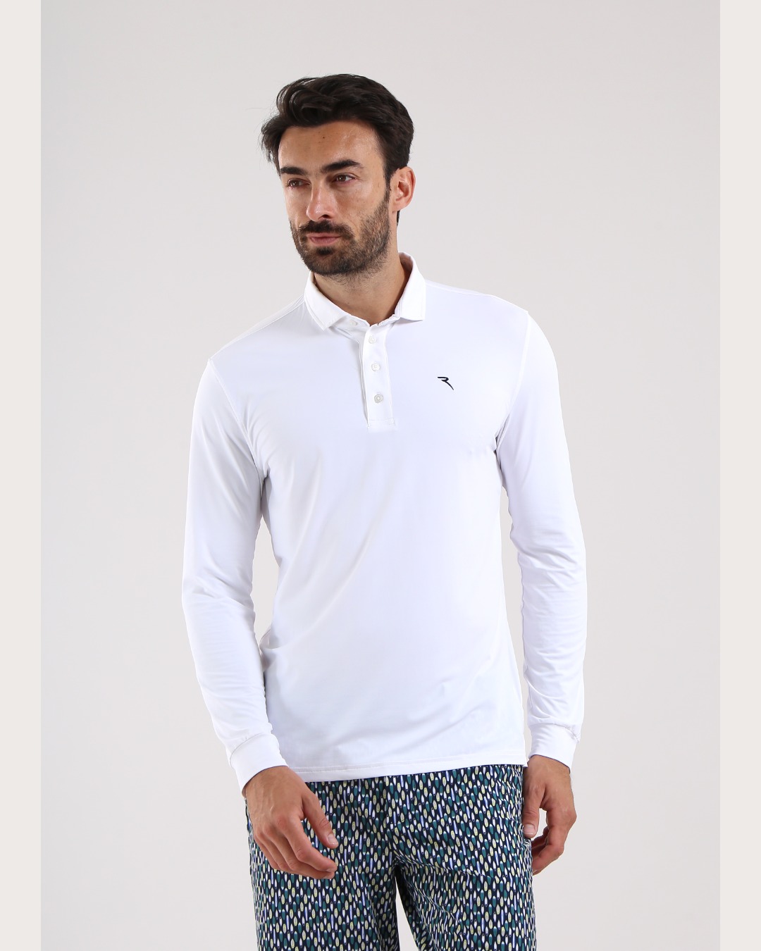 CHERVO（シェルボ）サンブロックワンポイントロゴ長袖ポロシャツ