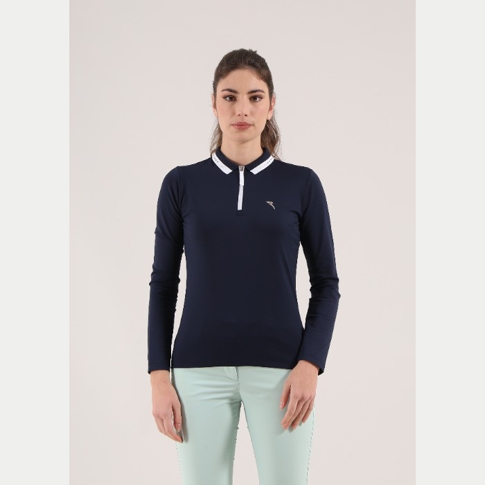 CHERVO（シェルボ） ジップアップ長袖ポロシャツ