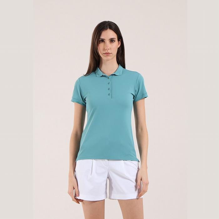 CHERVO（シェルボ）レディース リブ襟半袖ポロシャツ