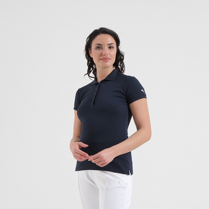 CHERVO（シェルボ）レディース リブ襟半袖ポロシャツ