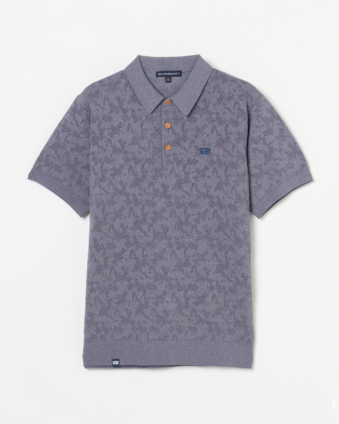 Rosasen（ロサーセン）ジャガード半袖ニットポロ