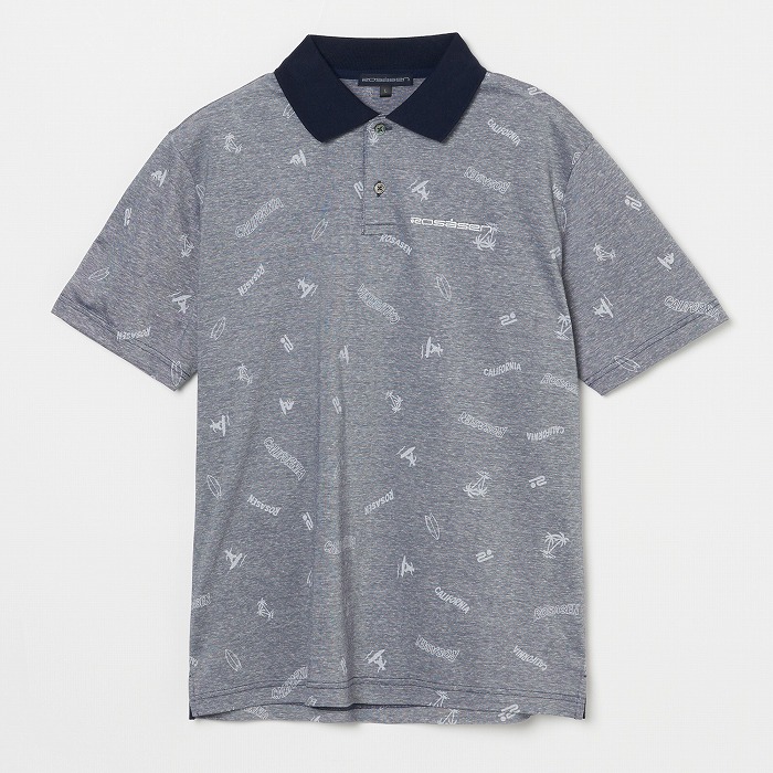 Rosasen（ロサーセン）飛び柄プリント半袖ポロ