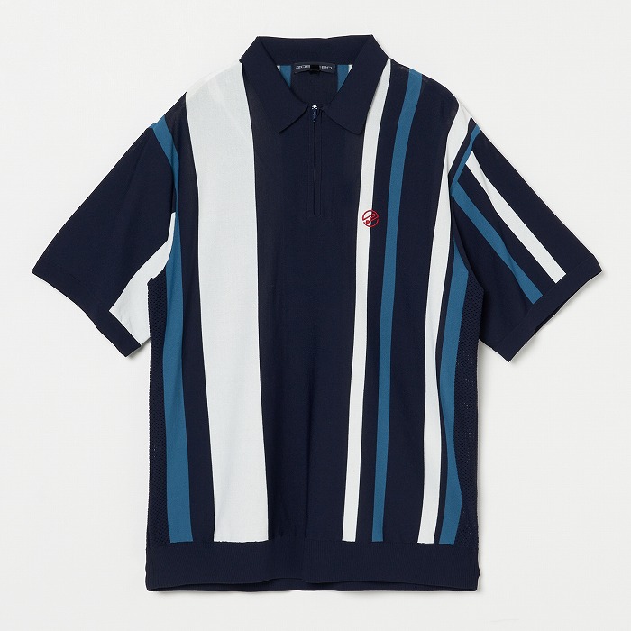 Rosasen（ロサーセン）ランダムストライプニットポロ