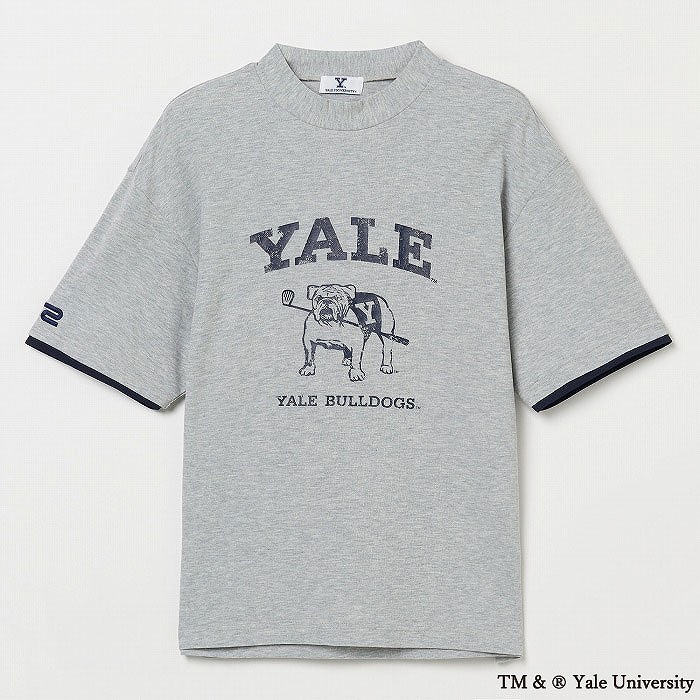 Rosasen（ロサーセン）冷感コットン半袖モックネック 【YALE University 別注】