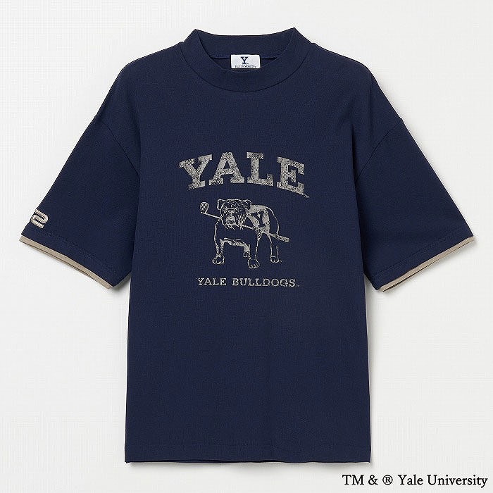 Rosasen（ロサーセン）冷感コットン半袖モックネック 【YALE University 別注】