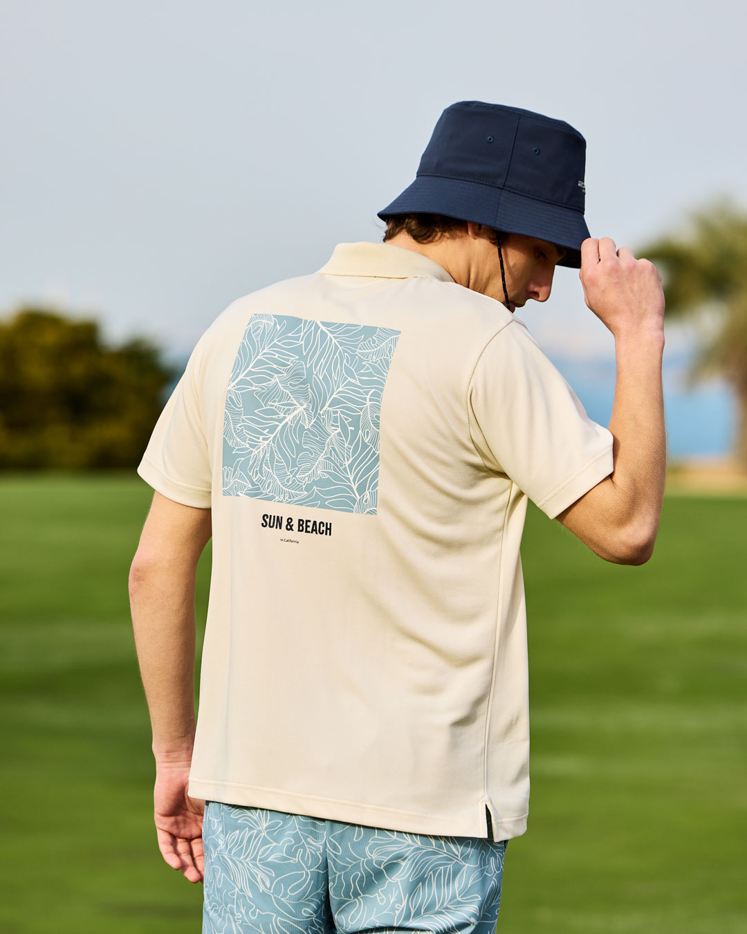 Rosasen（ロサーセン）肌さら冷感プリント半袖ポロシャツ