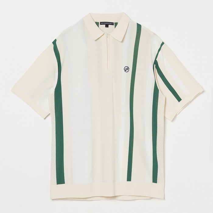 Rosasen（ロサーセン）ランダムストライプニットポロ