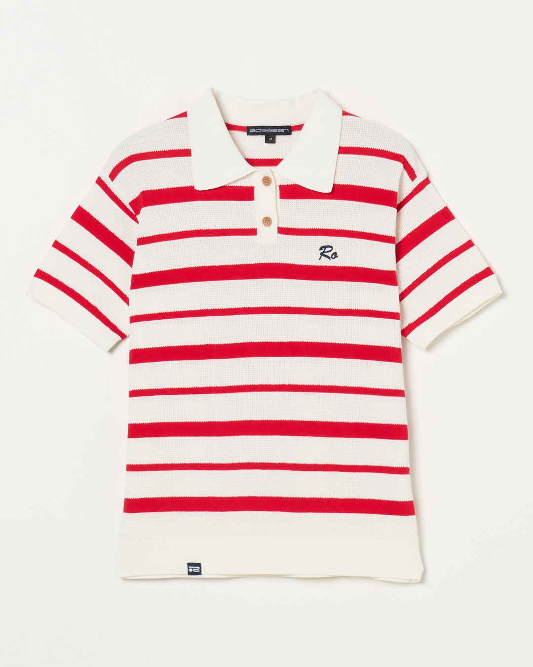 Rosasen（ロサーセン）ボーダー半袖ニットポロセーター